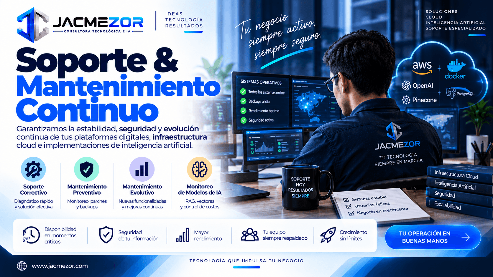 Referencia visual de Soporte & Mantenimiento Continuo